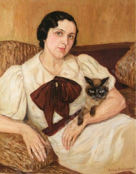 Б Григорьев Женщина с котом.jpg